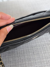 Load image into Gallery viewer, CHANEL new style Clutch/Wallet on Chain WOC in Black caviar LGHW and Burgundy lining 2025
