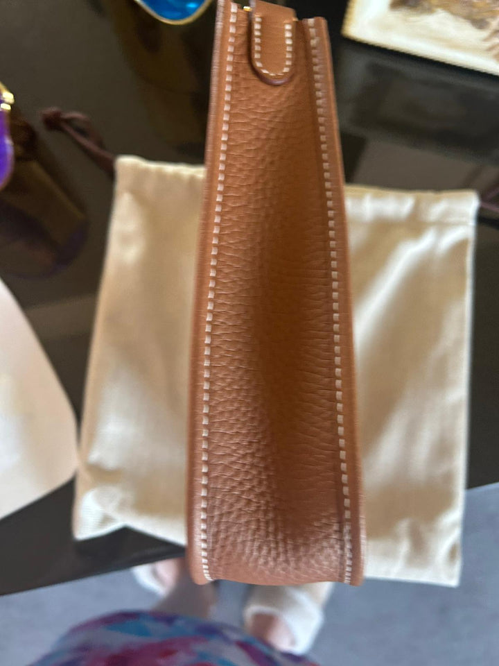 HERMES Gold Clemance Leather with GHW Mini Evelyne 16 TPM with detachable strap stamp W 2025