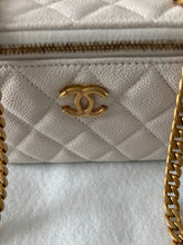Load image into Gallery viewer, CHANEL 2023 23P Collection White Caviar Sweetheart Adjustable chain Small vanity Case with Aged GHW
