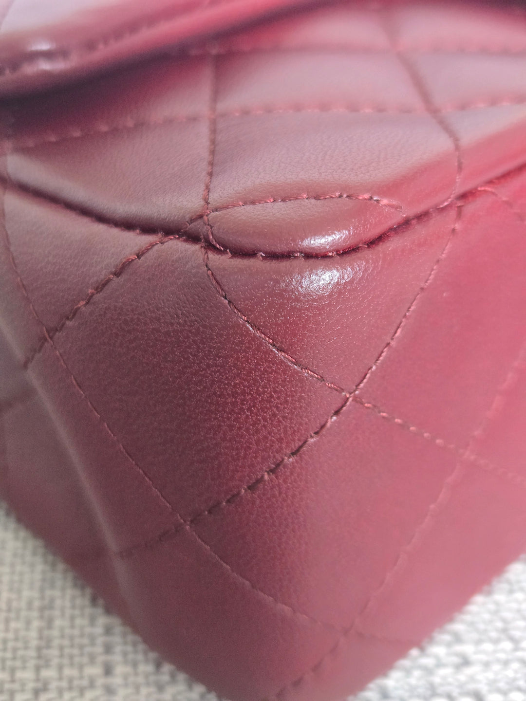 Chanel series 21 2015 15B Collection Burgundy Lambskin GHW Mini Rectangular Flap Bag