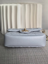 Load image into Gallery viewer, CHANEL Pearl Twist Pearly Silver Light Blue Lambskin Mini Flap Bag
