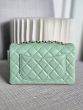 Load image into Gallery viewer, Chanel 24S 2024 Pastel Green Lambskin Champagne GHW Classic Mini Rectangular Flap Bag
