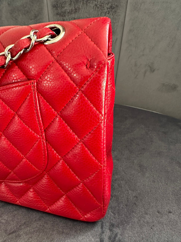 CHANEL 12A series 16 2012 Red Caviar SHW Medium Timeless ML Classic Double Flap Bag