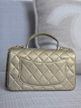 Load image into Gallery viewer, Chanel series 31 21S Gold Caviar GHW Mini Rectangular Top Handle Flap Bag
