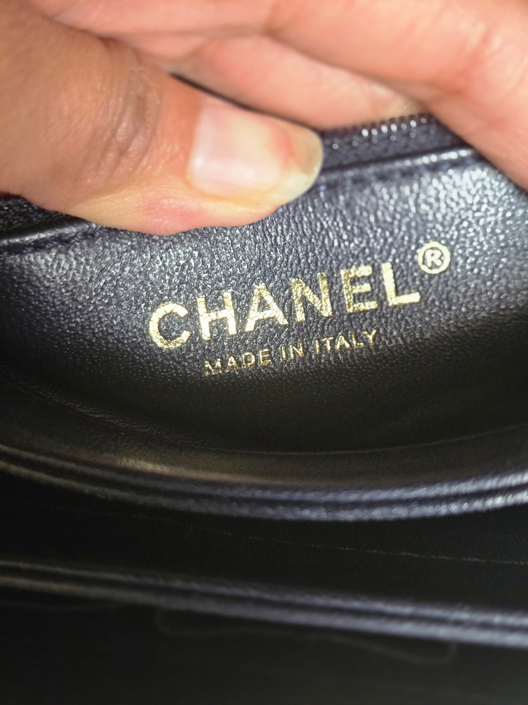 Chanel series 28 2019 Navy Lambskin Champagne GHW Trendy CC Flap Bag size Small with Detachable Strap