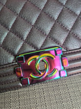 Load image into Gallery viewer, CHANEL series 21 16C Collection Iridescent Purple Calf skin Mermaid rainbow hardware SMALL Le Boy Flap Bag
