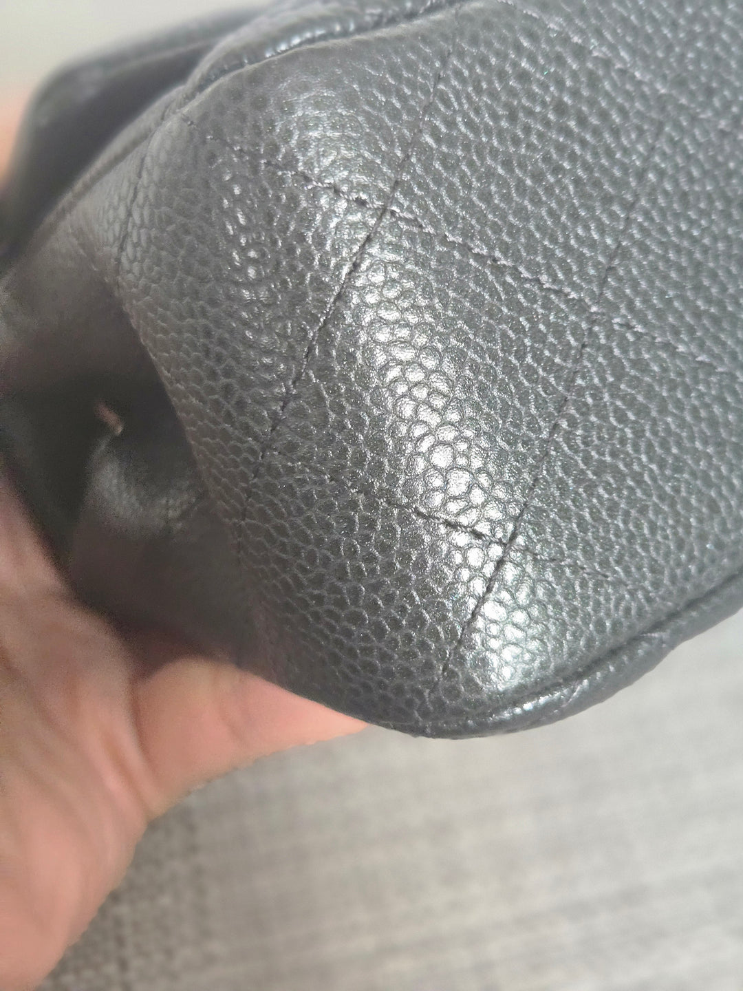 Chanel series 25 2018 Summer/Spring 18S Collection Pearly Dark Grey Caviar LGHW Mini Rectangular Flap Bag
