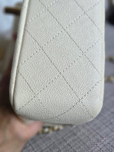 Load image into Gallery viewer, CHANEL 21S Series 31 White Caviar Aged GHW Top Handle Mini Rectangular Flap Bag
