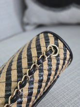 Load image into Gallery viewer, Chanel series 31 21P 2021 Pre spring/summer collection Raffia Black/Beige Mini Rectangular Flap Bag
