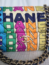 Load image into Gallery viewer, CHANEL 21K Collection 2021 Multicolor Rainbow Quilted Satin Medium Flap Bag LGHW
