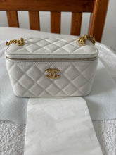Load image into Gallery viewer, CHANEL 2023 23P Collection White Caviar Sweetheart Adjustable chain Small vanity Case with Aged GHW
