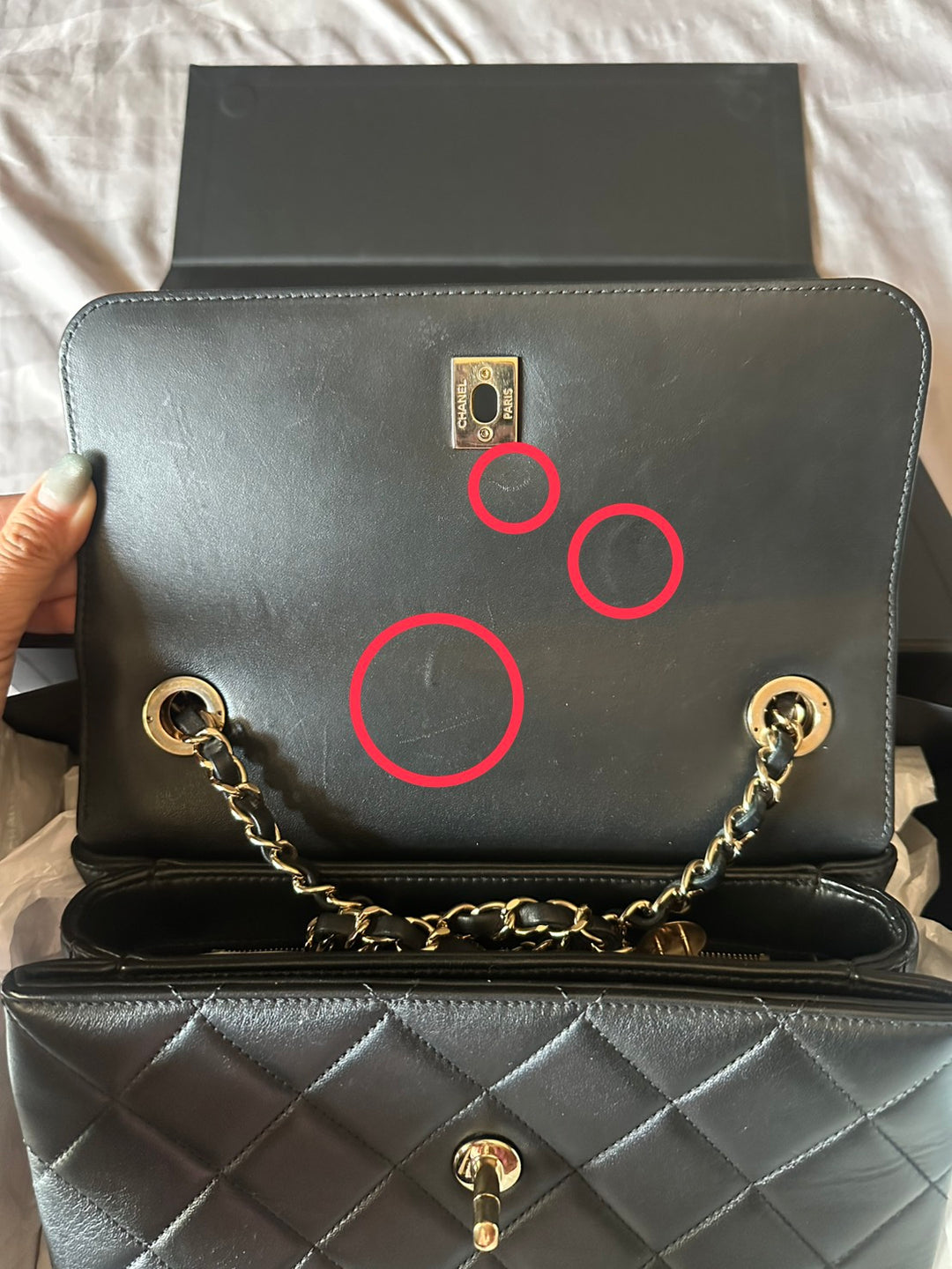 CHANEL Black Lambskin Trendy CC Flap Bag size SMALL with Non detachable Shoulder strap and LGHW 2023
