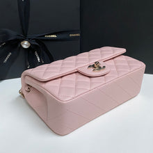 Load image into Gallery viewer, Chanel 23S 2023 Spring/Summer Collection Light Pink Lambskin Champagne GHW Mini rectangular flap bag
