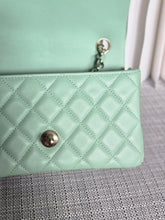 Load image into Gallery viewer, Chanel 24S 2024 Pastel Green Lambskin Champagne GHW Classic Mini Rectangular Flap Bag

