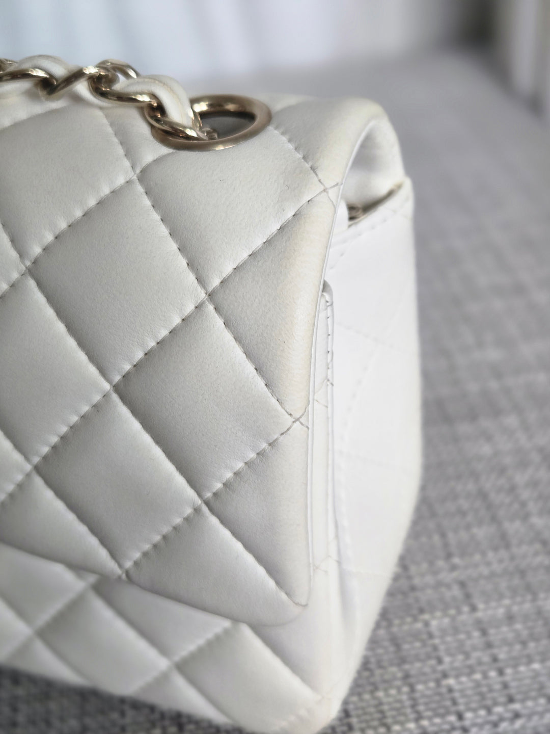 CHANEL series 23 2016 White Lambskin LGHW Mini Rectangular Flap Bag