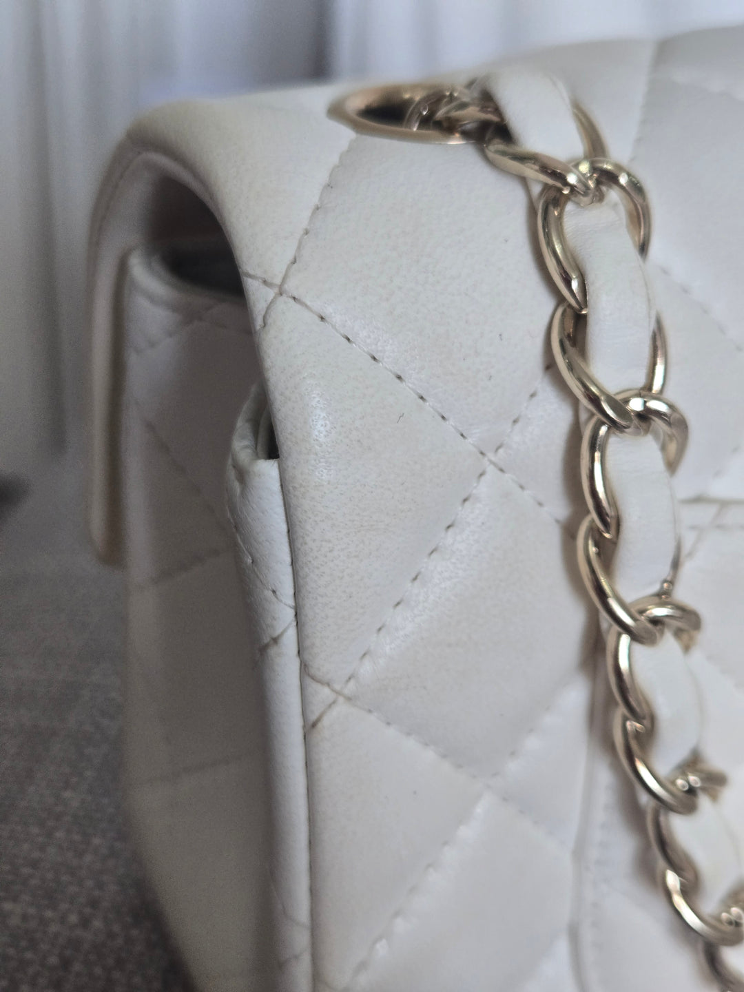 CHANEL series 23 2016 White Lambskin LGHW Mini Rectangular Flap Bag