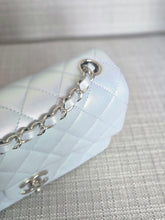 Load image into Gallery viewer, Chanel 21K collection 2021 Iridescent Light Blue Calf skin SHW Mini Rectangular Flap Bag
