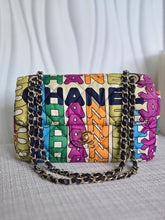 Load image into Gallery viewer, CHANEL 21K Collection 2021 Multicolor Rainbow Quilted Satin Medium Flap Bag LGHW
