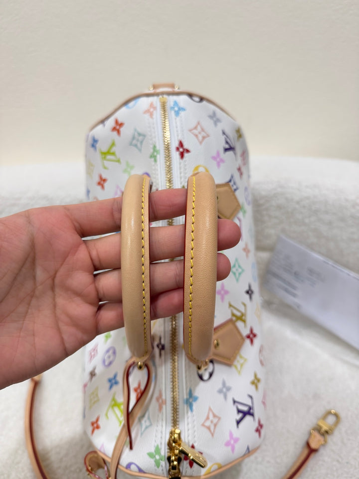 LOUIS VUITTON LV x TM Murakami Multicolor White Speedy 30 New Style