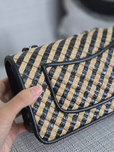 Load image into Gallery viewer, Chanel series 31 21P 2021 Pre spring/summer collection Raffia Black/Beige Mini Rectangular Flap Bag
