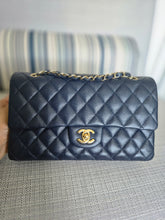 Load image into Gallery viewer, Chanel series 29 20C Collection Navy Caviar Medium ML Classic Double Flap Bag 11.12 with Champagne GHW
