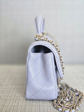 Load image into Gallery viewer, Chanel Light Purple/Lavender Lambskin Aged GHW Mini Rectangular Flap Bag with Top Handle

