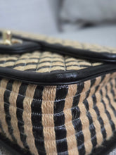 Load image into Gallery viewer, Chanel series 31 21P 2021 Pre spring/summer collection Raffia Black/Beige Mini Rectangular Flap Bag
