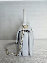 Load image into Gallery viewer, Chanel series 25 Grey Lambskin Chevron Trendy CC Top Handle Flap Bag Size Small with Champagne GHW and Detachable Shoulder strap
