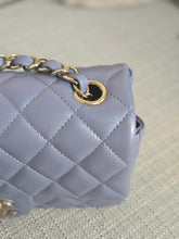 Load image into Gallery viewer, Chanel 22B Iridescent Light purple lambskin champagne GHW Mini Rectangular Flap Bag
