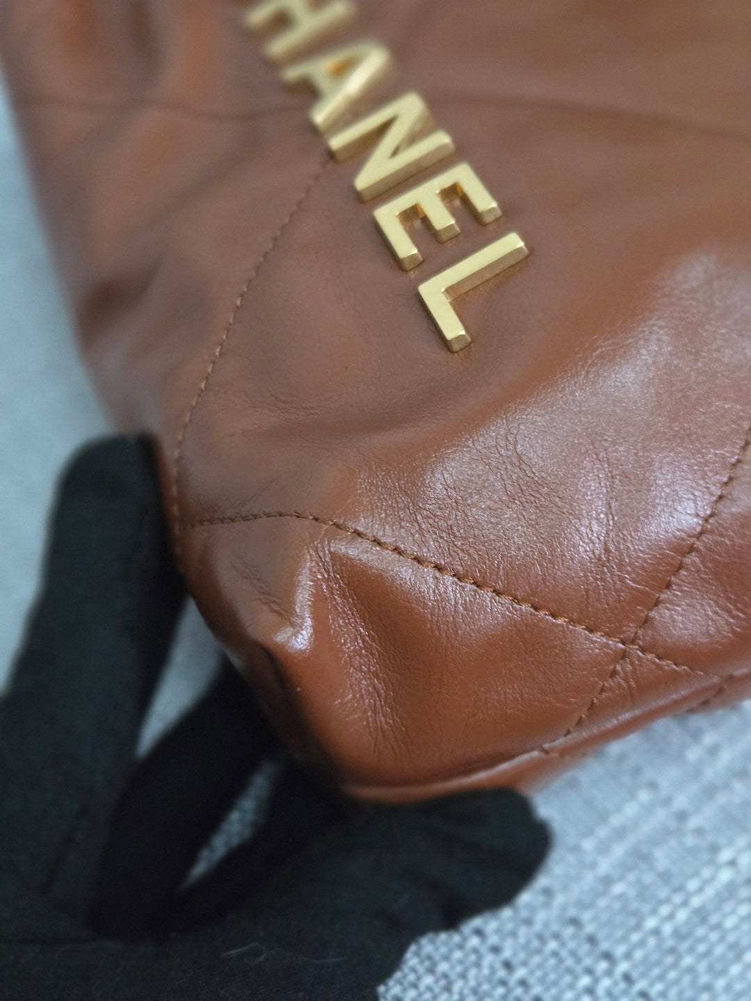 Chanel 23A 2023 Fall/Winter Collection Brown Lambskin Mini 22 Bag