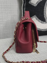 Load image into Gallery viewer, Chanel series 28 2019 19B Collection Burgundy Caviar Business Affinity Flap Bag with Champagne GHW size Medium (8.5 inches/23 cms)
