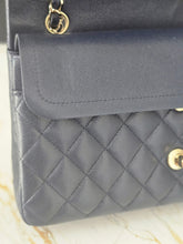 Load image into Gallery viewer, Chanel series 29 20C Collection Navy Caviar Medium ML Classic Double Flap Bag 11.12 with Champagne GHW
