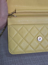 Load image into Gallery viewer, Chanel series 30 2020 Yellow Caviar LGHW Classic Wallet on chain (WOC)
