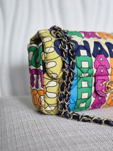 Load image into Gallery viewer, CHANEL 21K Collection 2021 Multicolor Rainbow Quilted Satin Medium Flap Bag LGHW
