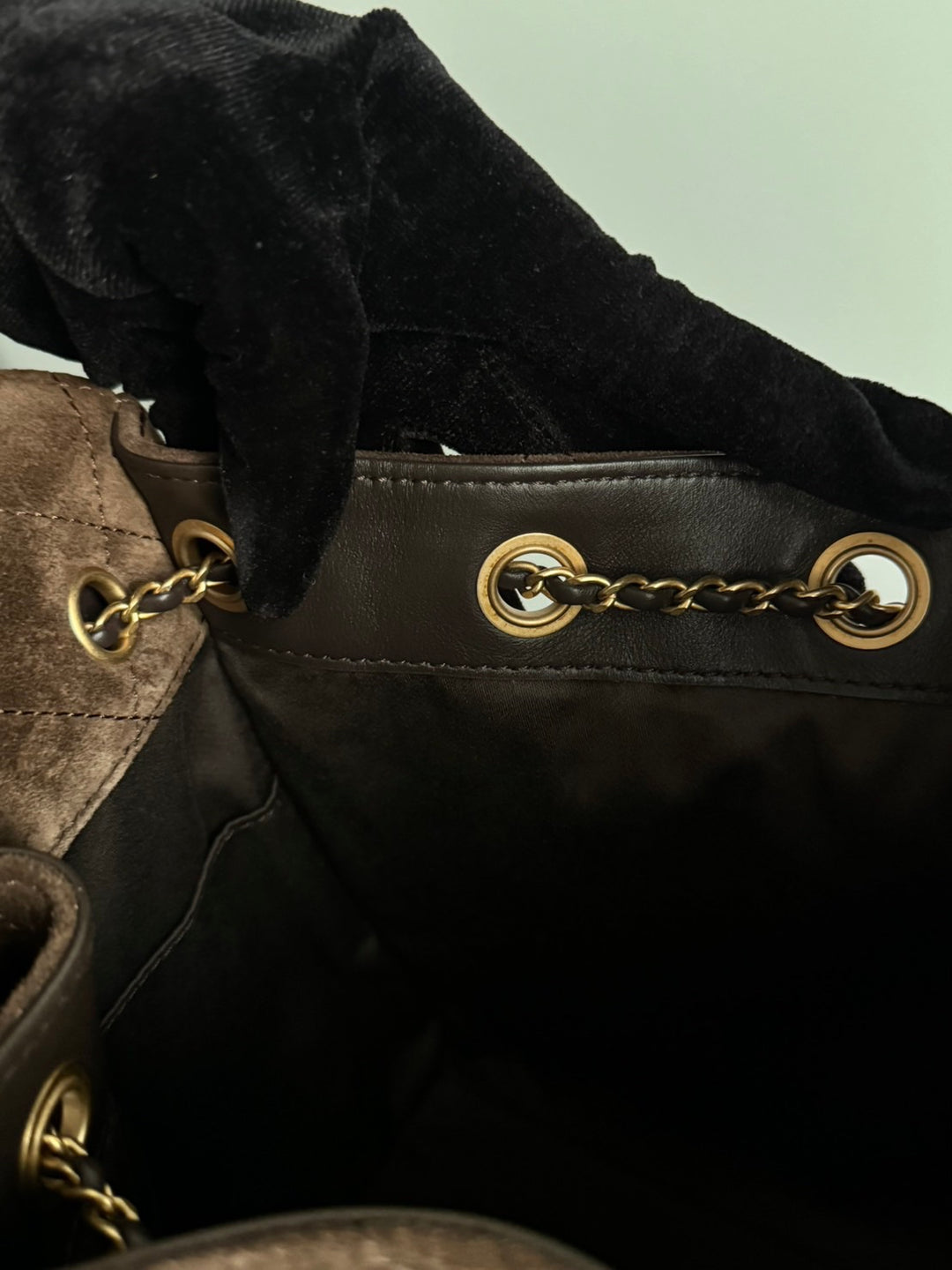 CHANEL 26C 2025/2026 Brown Suede Leather Aged GHW 25 Hobo Bag size Small