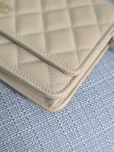 Load image into Gallery viewer, Chanel Beige Clair Caviar GHW Classic Wallet on Chain (WOC)
