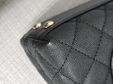 Load image into Gallery viewer, Chanel Black Caviar Champagne GHW Coco Handle Flap Bag size Small with Detachable Strap
