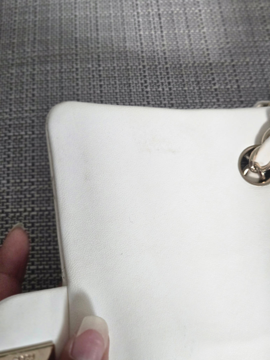 CHANEL series 23 2016 White Lambskin LGHW Mini Rectangular Flap Bag