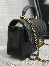 Load image into Gallery viewer, Chanel Black Lambskin GHW Top Handle Mini Rectangular Flap Bag
