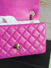 Load image into Gallery viewer, Chanel 21C 2021 Cruise Collection Purple Lambskin Champagne GHW Mini rectangular flap bag
