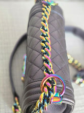 Load image into Gallery viewer, CHANEL series 21 16C Collection Iridescent Purple Calf skin Mermaid rainbow hardware SMALL Le Boy Flap Bag
