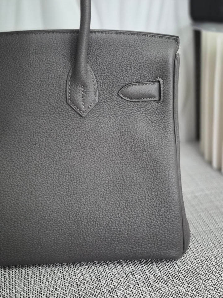 Hermes Birkin 30 Gris Meyer Togo Leather GHW Stamp U (2022)