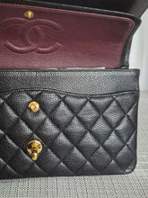 Load image into Gallery viewer, CHANEL series 19 2014 Black caviar GHW 11.12 Medium ML Timeless Classic Double Flap Bag
