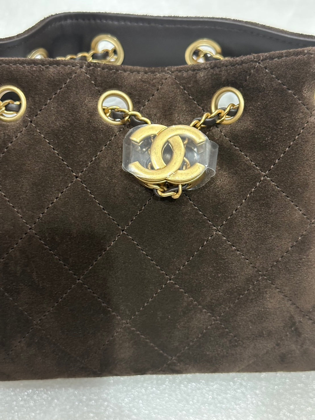 CHANEL 26C Brown Suede Aged GHW Mini 25 Hobo Bag