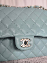 Load image into Gallery viewer, CHANEL 20C series 29 Tiffany Green Caviar LGHW Medium ML Timeless Classic Double Flap Bag
