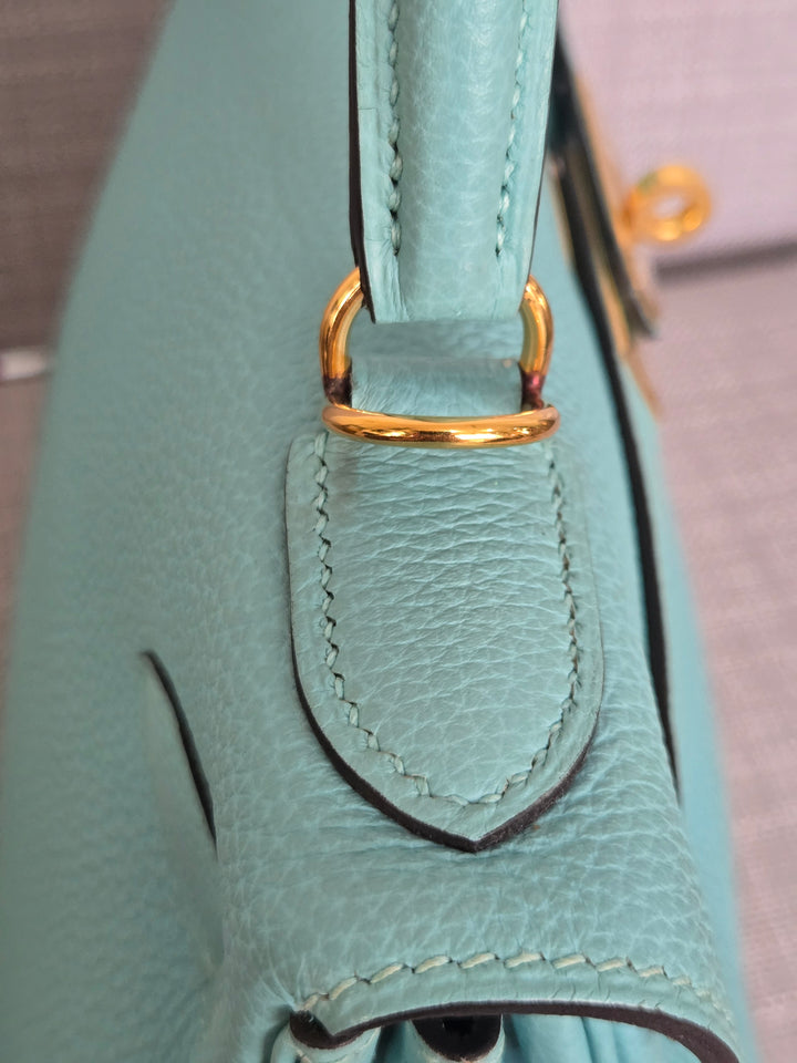 Hermes Kelly 28 in Bleu Atoll Togo Leather GHW