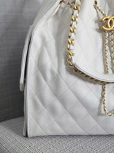 Load image into Gallery viewer, Chanel 25 White Caviar Aged GHW Hobo Bag size Medium with Detachable Pouch
