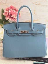 Load image into Gallery viewer, Hermes Birkin 35 Bleu Jean Togo Leather PHW Stamp J in Sq
