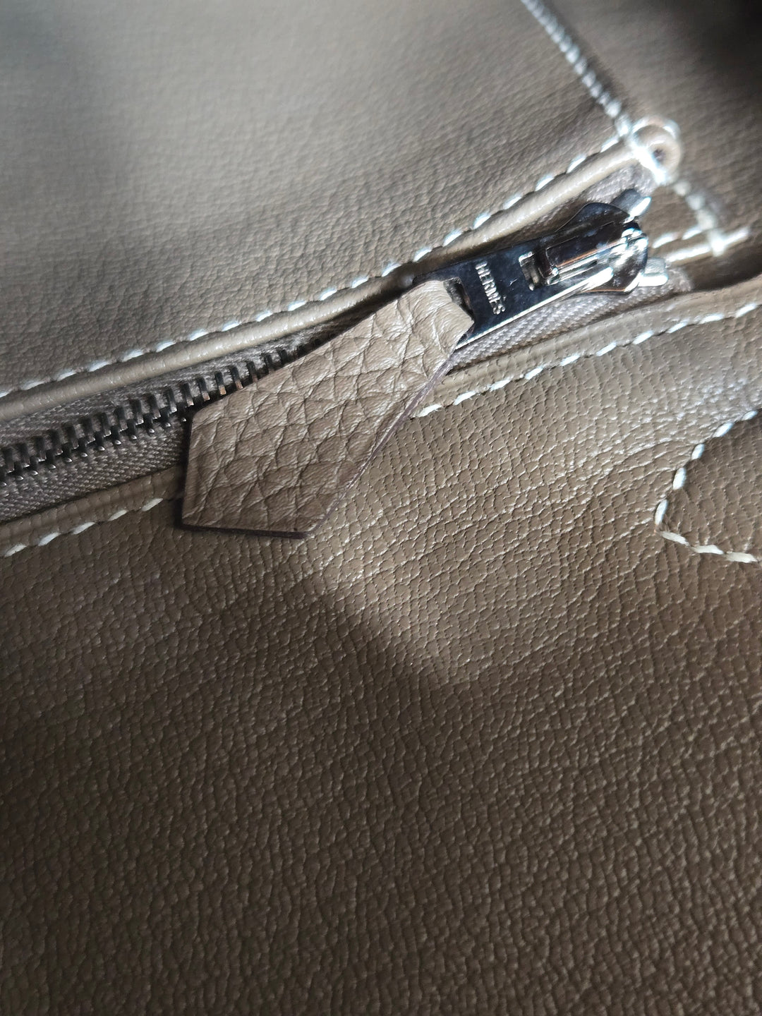 Hermes Etoupe Taupe Togo Leather PHW Birkin 30 Stamp C 2018