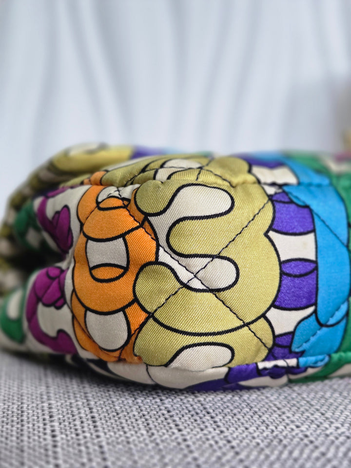 CHANEL 21K Collection 2021 Multicolor Rainbow Quilted Satin Medium Flap Bag LGHW